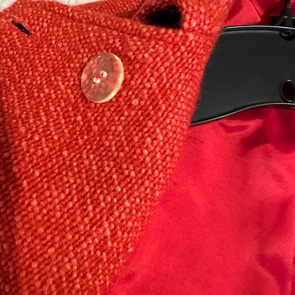 PHILLIPE ADEC Wool Mohair Blend Weave   orange/ red size 4 buttons lined grandma - Picture 14 of 16